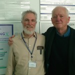 Bill Croft (left) and Chris Knight at the Tenth Annual EVOLANG conference, Vienna 2014. Photo: Luc Steels.